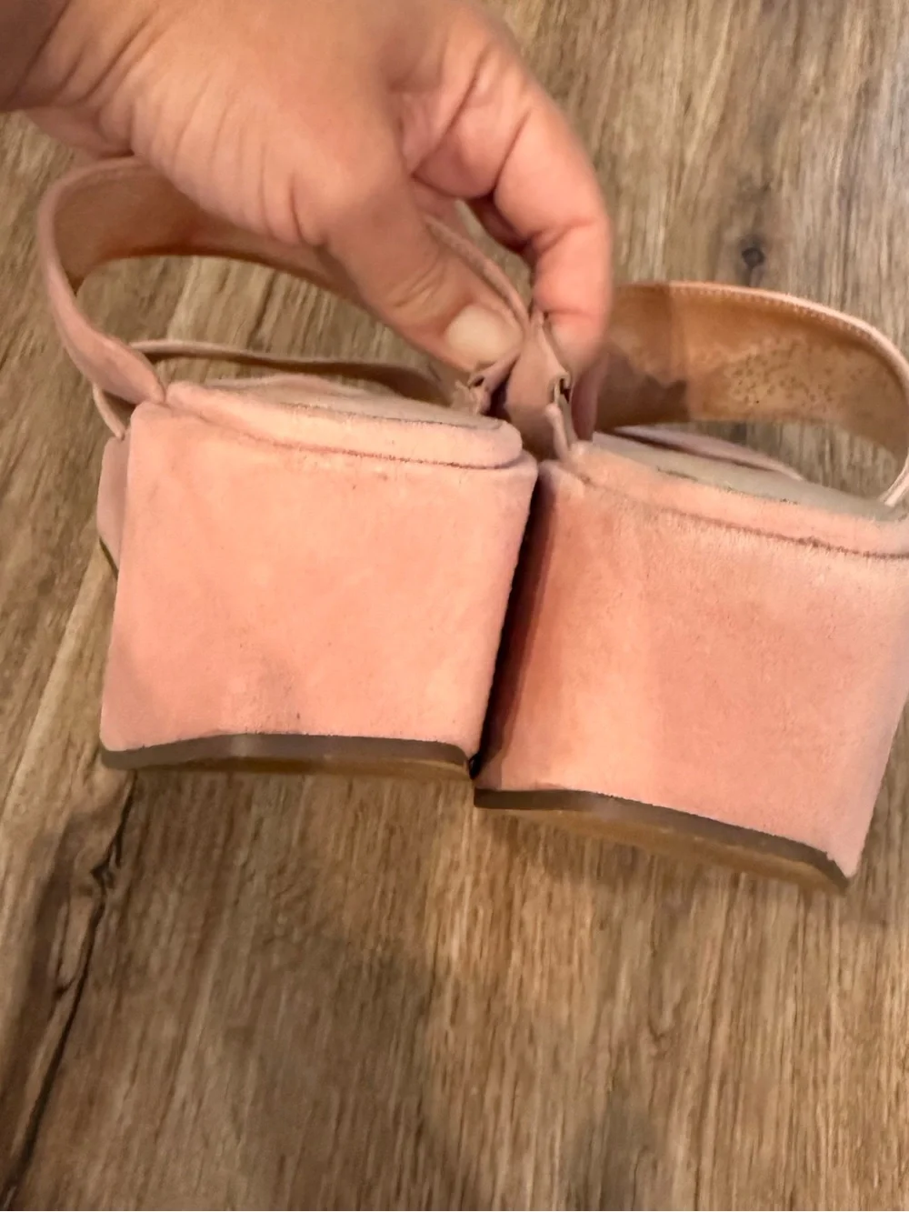 Cecelia New York Baily Sandals Suede Pink Wedges Straps Anthropologie Sz 8.5
